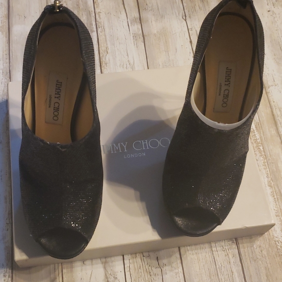 Sale! JIMMY CHOO  PEEPTOE BOOTIES 40 FIT/8.5👇 - Picture 4 of 11